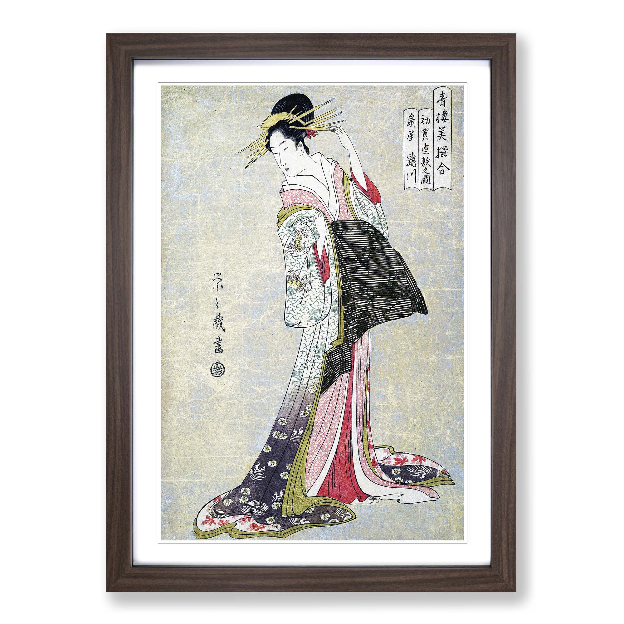 Takigawa of the Ogiya Brothel Framed Canvas Wall Art Print Poster Picture - Picture 8 of 9